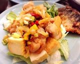 かりかりチキンと厚揚げの葱ソース♪作り方8写真