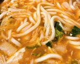 お肉なしでも大満足!みそキムチうどん作り方2写真