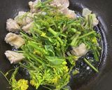 菜の花のチャンプルーとお好み焼き作り方4写真