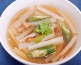 胃腸に優しい大根とオクラとナメコのスープ作り方6写真