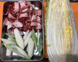 牛こま肉と白菜のミルフィーユ鍋すき焼き風作り方1写真