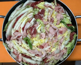牛こま肉と白菜のミルフィーユ鍋すき焼き風作り方4写真