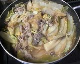 牛こま肉と白菜のミルフィーユ鍋すき焼き風作り方8写真