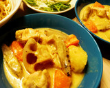 鶏肉と根菜の和風なクリーム煮作り方6写真