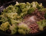 冷麦でひき肉とブロッコリーオリーブオイル作り方4写真