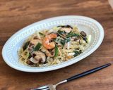 【簡単・ランチ】エビと長ネギのパスタ作り方8写真
