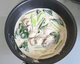 牡蠣と小松菜のクリームパスタ作り方3写真
