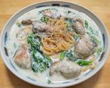 カキと菜の花のクリームパスタ作り方9写真