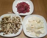白だし利用！秋のきのこと蕪、牛肉の煮物作り方1写真