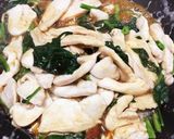 鶏むねとほうれん草の照り焼き作り方4写真