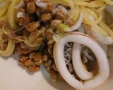 イカと納豆パスタ作り方1写真