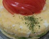 たまごとポテトのサラダ　バラのケーキ風作り方20写真