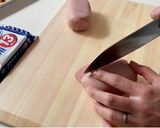 節約おかず*ハムとチーズのしましまフライ作り方2写真