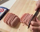 節約おかず*ハムとチーズのしましまフライ作り方4写真