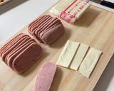 節約おかず*ハムとチーズのしましまフライ作り方5写真