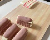 節約おかず*ハムとチーズのしましまフライ作り方8写真