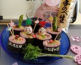 簡単ひな祭り麺巻き寿司♪おひなさま☆作り方1写真