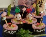 簡単ひな祭り麺巻き寿司♪おひなさま☆作り方2写真