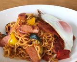 ジャンバラヤ風☆焼きそば目玉焼きのっけ作り方12写真