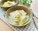 葱たっぷり厚揚げスープ作り方7写真