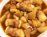 豆腐の豚バラ巻きと大根のスープカレー作り方5写真