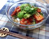 糖質0麺ダイエット簡単アボカドキムチ蕎麦作り方8写真