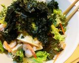 コリアン　チョレギサラダ　豆腐と韓国海苔作り方5写真