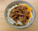 崩し目玉焼きの蒸らしキャベツ豚丼作り方7写真