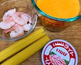 海老とツナのトマトクリームパスタ作り方1写真