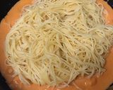 海老とツナのトマトクリームパスタ作り方8写真
