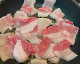 春菊と豚バラ肉のオイスターソース炒め作り方7写真
