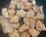 春菊と豚バラ肉のオイスターソース炒め作り方8写真