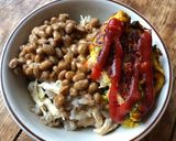 納豆とオムレツ丼作り方2写真