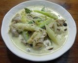 鶏とアスパラとクリームソースの炊き合せ作り方8写真