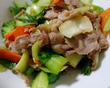 豚こまとチンゲン菜のごま油炒め作り方6写真