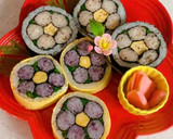2種類のお花の巻き寿司作り方15写真