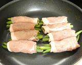 肉巻きいんげんのハリッサ炒め作り方2写真