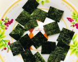 簡単 格子柄 のり かにかま 弁当作り方1写真