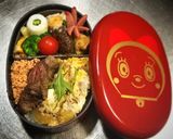 かつ丼とステーキのノアちゃん弁当(*≧∀作り方2写真