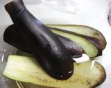 なすの豚肉しそ巻き焼き　みそだれで。作り方1写真