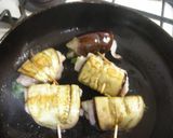 なすの豚肉しそ巻き焼き　みそだれで。作り方3写真