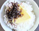 チーズ塩昆布ごはん作り方1写真