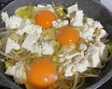 フライパン1つで!モヤシ豆腐卵作り方4写真