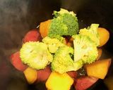 温野菜と鶏肉のカラフルホットサラダ作り方4写真