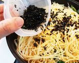 水菜溢れる梅とワカメのパスタ作り方8写真