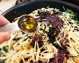 水菜溢れる梅とワカメのパスタ作り方10写真