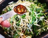水菜溢れる梅とワカメのパスタ作り方13写真