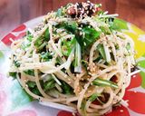 水菜溢れる梅とワカメのパスタ作り方14写真