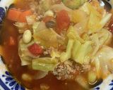 たっぷり野菜と豚ミンチのトマトスープ作り方6写真