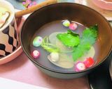 雛祭り・はまぐりのお吸い物・三つ葉・お麩作り方4写真